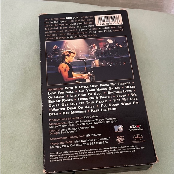 Bon Jovi Keep The Faith VHS 1993 mtv unplugged - Picture 2 of 2